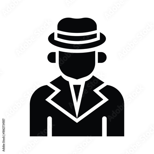  detective glyph icon illustration vector graphic.eps
