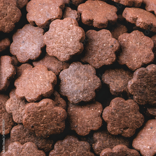 Crunchy Chocolate Cereal Stars: Delicious Breakfast Bites, Sweet Cocoa Snack Food Texture on transparent background