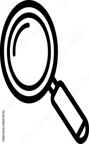 Magnifying Lens Icon: A simple yet impactful illustration of a magnifying lens, perfect for symbolizing clarity, focus, and investigation.
