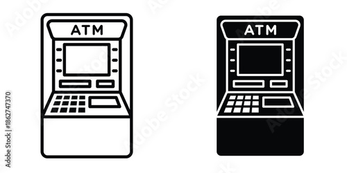 Atm icons multiple style collection. icon in vector. Logotype