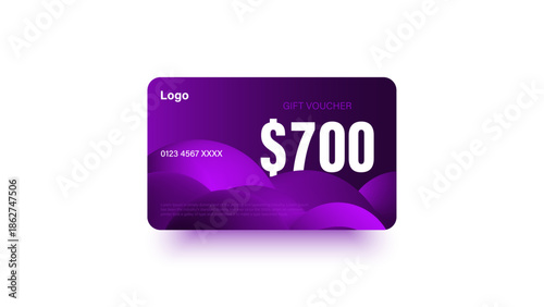 700 dollar coupon gift voucher, cash back banner special offer. Vector illustration. Big sale and super sale coupon code $700 discount gift voucher