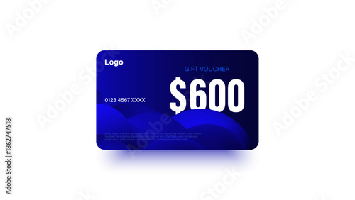600 dollar coupon gift voucher, cash back banner special offer. Vector illustration. Big sale and super sale coupon code $600 discount gift voucher