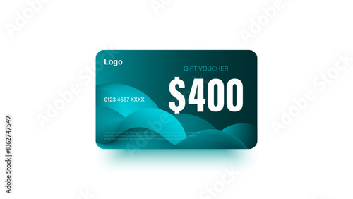 400 dollar coupon gift voucher, cash back banner special offer. Vector illustration. Big sale and super sale coupon code $400 discount gift voucher