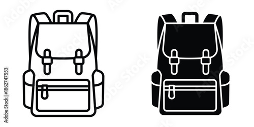 Backpack icons multiple style collection. icon in vector. Logotype