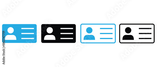 ID card profile icon set