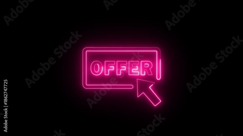 Neon glowing offer text effect.