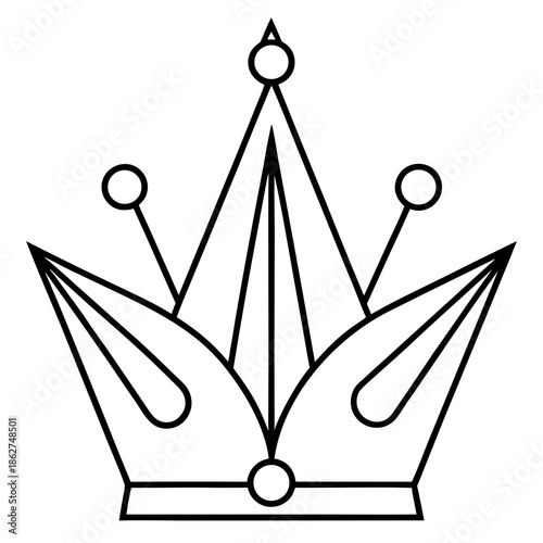 Minimalist Line Art Crown Icon Vector Illustration for Royal Branding and Luxury Logo Design