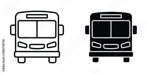 Bus icons multiple style collection. icon in vector. Logotype