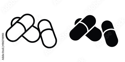 Capsule icons multiple style collection. icon in vector. Logotype