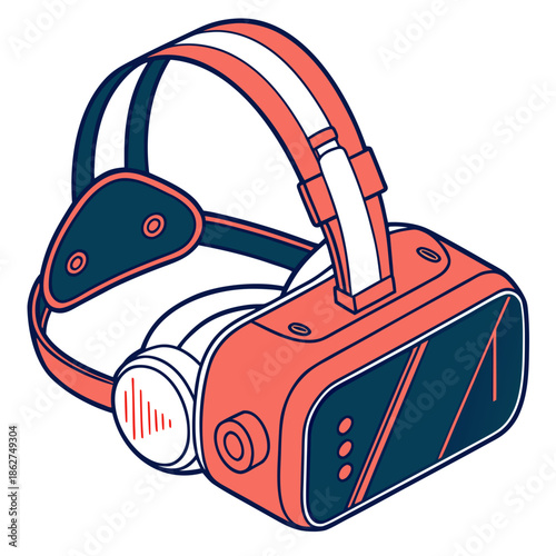 Modern VR Headset Product Render on White Background