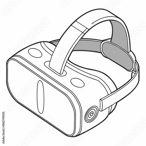 Modern VR Headset Product Render on White Background