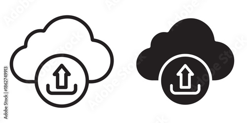 Cloud upload icons multiple style collection. icon in vector. Logotype