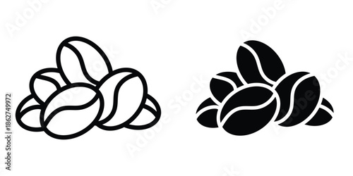 Coffee Bean icons multiple style collection. icon in vector. Logotype