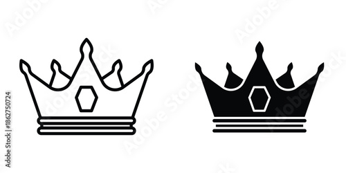 Crown icons multiple style collection. icon in vector. Logotype