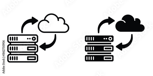 Data backup icons multiple style collection. icon in vector. Logotype