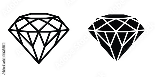 Diamond icons multiple style collection. icon in vector. Logotype