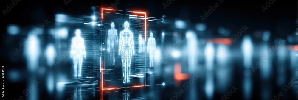 Fototapeta premium Artificial intelligence recruitment platform evaluating digital resume profiles for automated hiring
