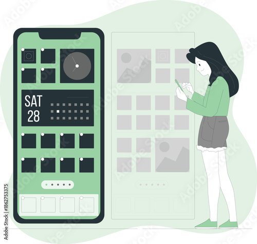 People waiting to cross the street at a pedestrian crossing in an urban environment from a rear viewpoint