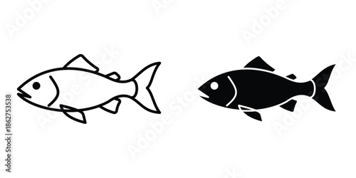 Fish icons multiple style collection. icon in vector. Logotype