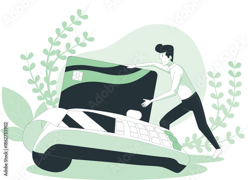 People waiting to cross the street at a pedestrian crossing in an urban environment from a rear viewpoint