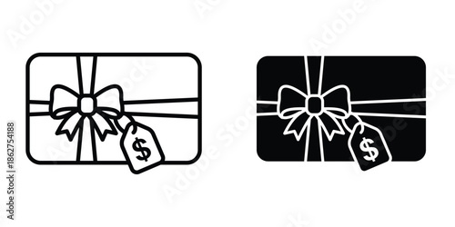 Gift card icons multiple style collection. icon in vector. Logotype