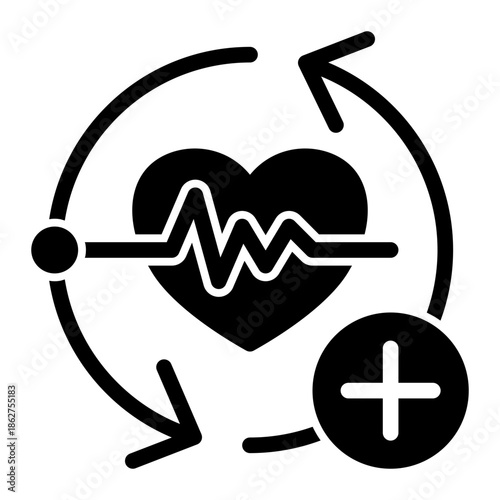 Cardiology Diagnostic Vascular Cardiovascular Icon from Help and Support Icon Collection (Glyph style)
