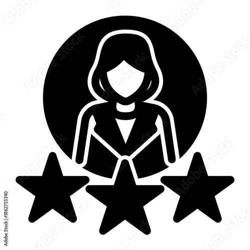 Customer Experience Profile Rate Evaluation Icon from Help and Support Icon Collection (Glyph style)