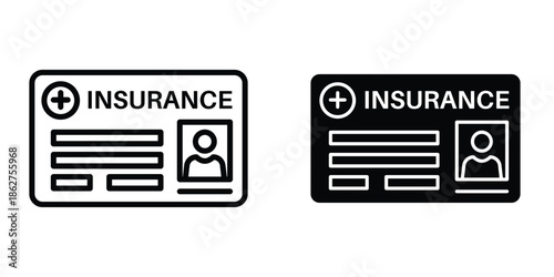 Insurance card icons multiple style collection. icon in vector. Logotype