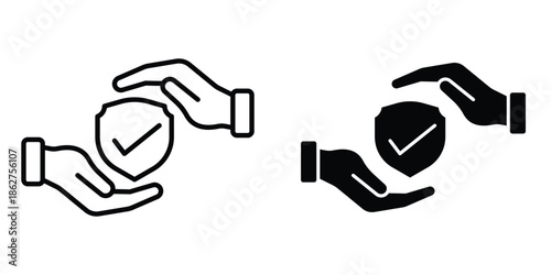 Insured icons multiple style collection. icon in vector. Logotype