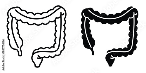 Intestines icons multiple style collection. icon in vector. Logotype