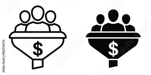 Lead conversion icons multiple style collection. icon in vector. Logotype