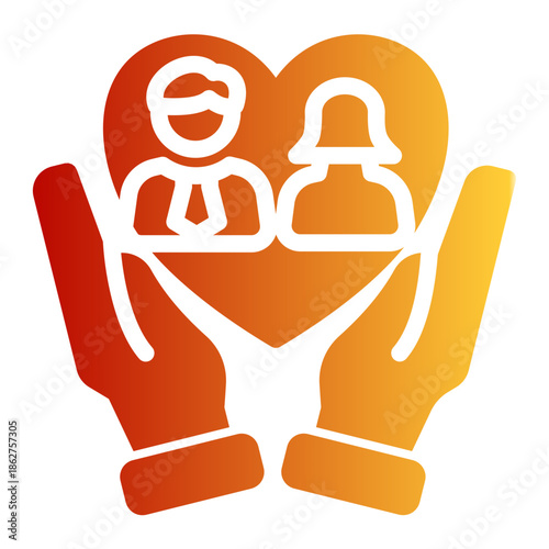 Social Care Family Engagement Responsibility Icon from Help and Support Icon Collection (Glyph Gradient style)