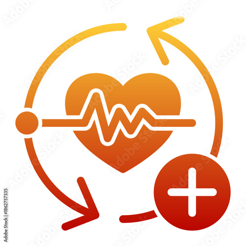 Cardiology Diagnostic Vascular Cardiovascular Icon from Help and Support Icon Collection (Glyph Gradient style)
