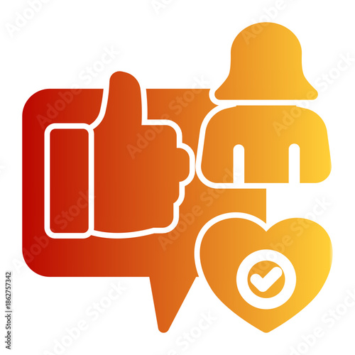 Influencer Recommendation Reliable Endorsement Icon from Help and Support Icon Collection (Glyph Gradient style)