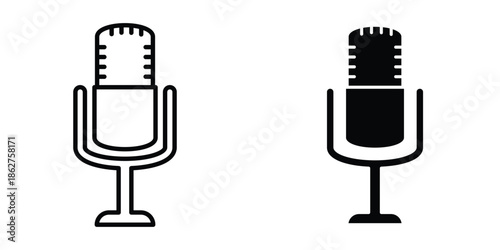 Microphone icons multiple style collection. icon in vector. Logotype