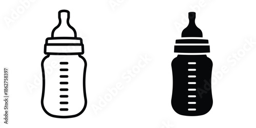 Milk bottle icons multiple style collection. icon in vector. Logotype