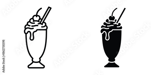 Milkshake icons multiple style collection. icon in vector. Logotype