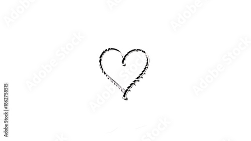 A simple heart illustration in black outlines against a white background, the heart's exterior seems to have spikes