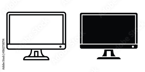 Monitor icons multiple style collection. icon in vector. Logotype