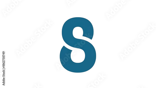 A simple illustration of a number "8" in a dark blue hue against a clean white background. It's minimalist and modern in appearance