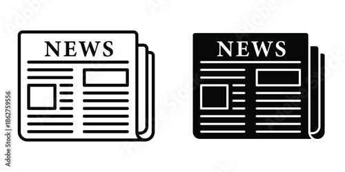 Newspaper icons multiple style collection. icon in vector. Logotype