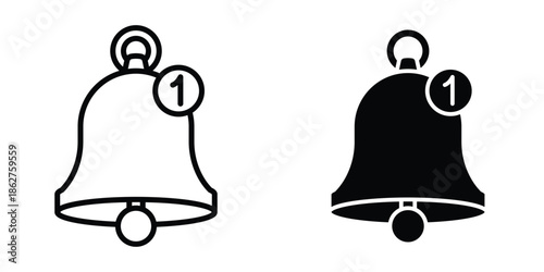 Notification bell icons multiple style collection. icon in vector. Logotype