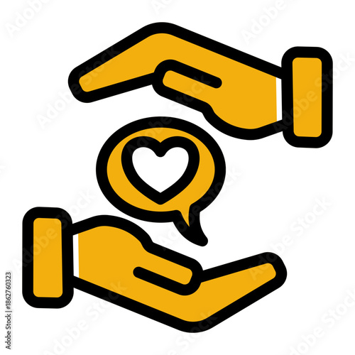Rescue Donation Empathy Assistance Icon from Help and Support Icon Collection (Glyph Color Lineal style)