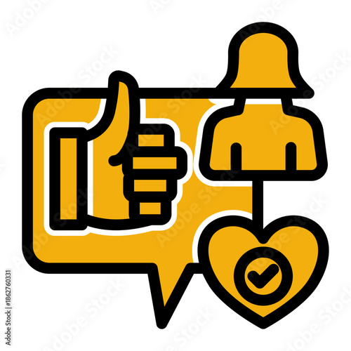 Influencer Recommendation Reliable Endorsement Icon from Help and Support Icon Collection (Glyph Color Lineal style)