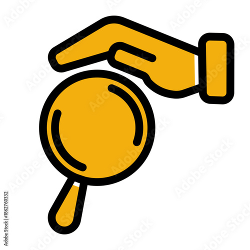 Magnifying Glass Detective Zoom Search Icon from Help and Support Icon Collection (Glyph Color Lineal style)