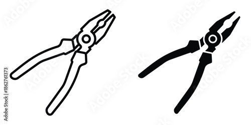 Pliers icons multiple style collection. icon in vector. Logotype