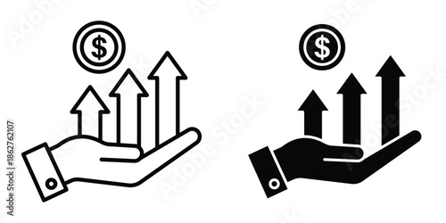 Profit icons multiple style collection. icon in vector. Logotype