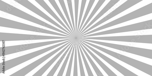 Ray sun light. Sunburst background. Radial circle line. Pattern starburst. Comic beam lines. Sun effect rays. Abstract firework. Concentration stripe. Cartoons lightning style. Vector illustration