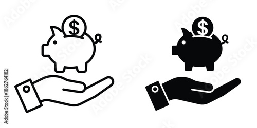 Savings icons multiple style collection. icon in vector. Logotype