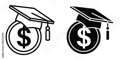 Scholarship icons multiple style collection. icon in vector. Logotype